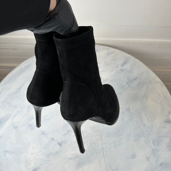 Suede Leather Boots/Heels Black Ann Demeulemeester - Picture 7 of 10